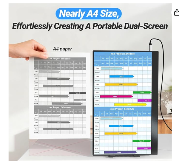 Nearly A4 Size, Effortlessly Creating A Portable Dual-Screen